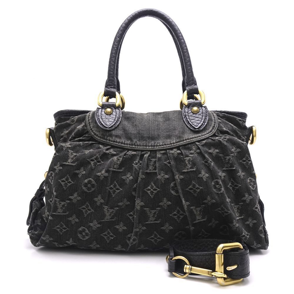 Louis Vuitton Monogram Denim Neo Cabby MM Noir 2WAY Black